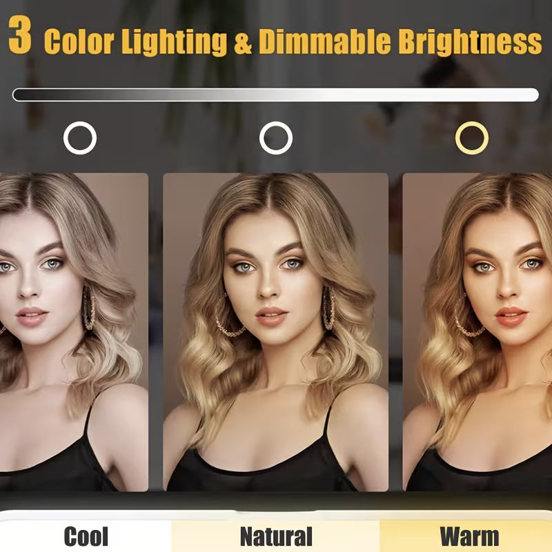 LED Makeup Mirror – Portable Folding Vanity Mirror with 3 Light Modes & Touch Dimming (Copy)