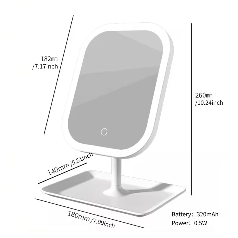 LED Makeup Mirror – Portable Folding Vanity Mirror with 3 Light Modes & Touch Dimming (Copy)