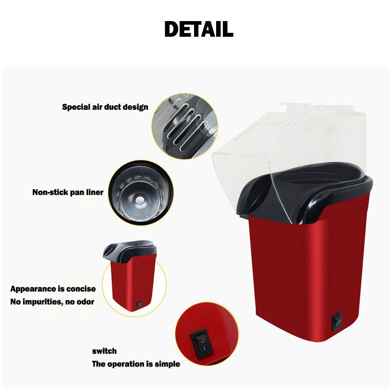 Electric Hot Air Popcorn Maker – Fast, Oil-Free & Easy to Use