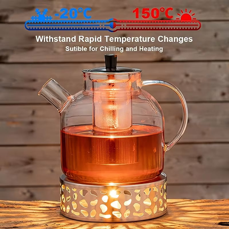 Premium Glass Teapot with Removable Stainless Steel Infuser – Stovetop Safe