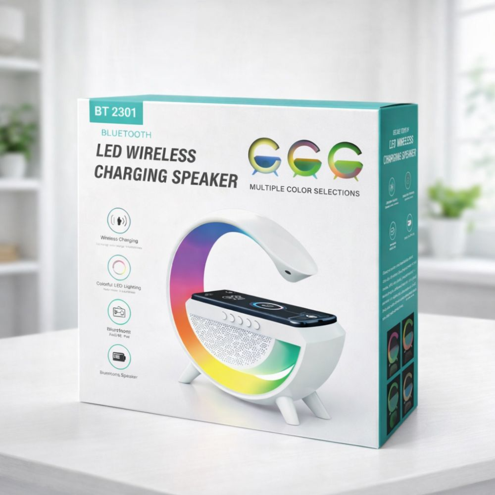 BT 2301 LED Wireless Charging Bluetooth Speaker – Multi-Color LED Light