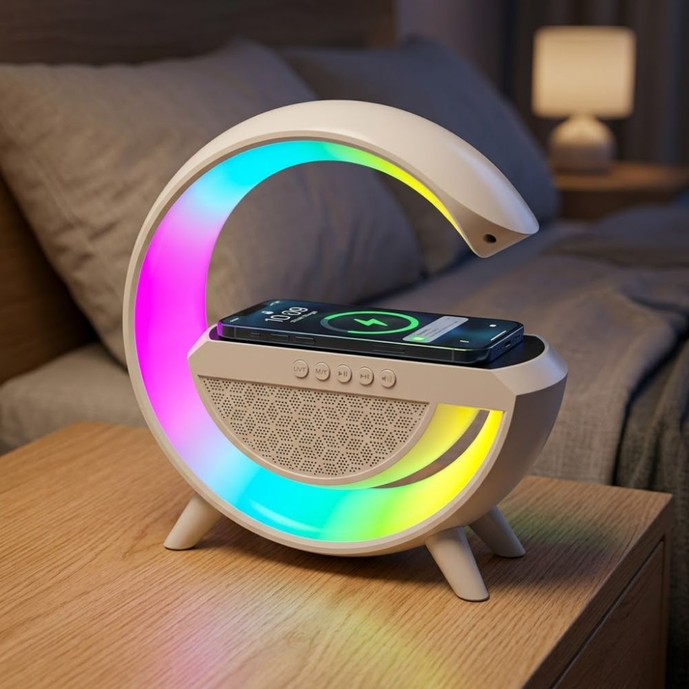 BT 2301 LED Wireless Charging Bluetooth Speaker – Multi-Color LED Light