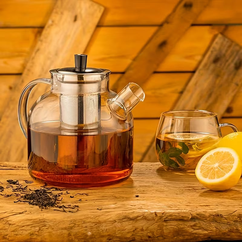 Premium Glass Teapot with Removable Stainless Steel Infuser – Stovetop Safe