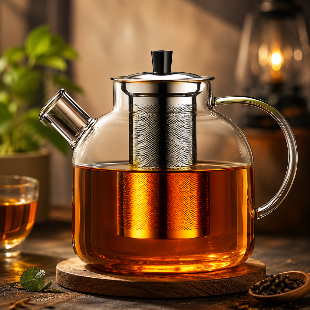 Premium Glass Teapot with Removable Stainless Steel Infuser – Stovetop Safe