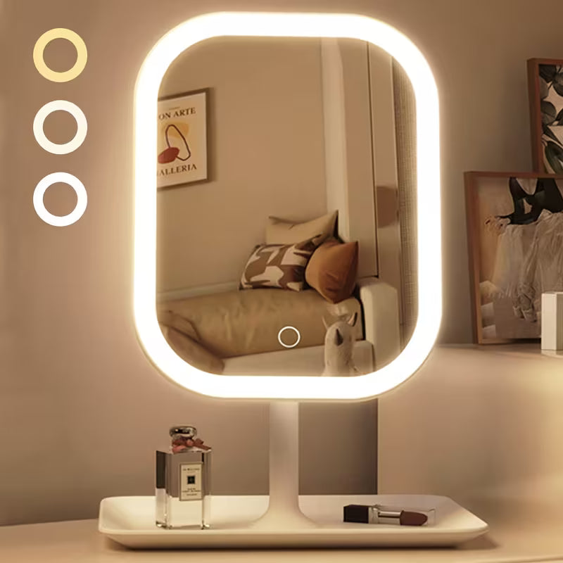 LED Makeup Mirror – Portable Folding Vanity Mirror with 3 Light Modes & Touch Dimming (Copy)