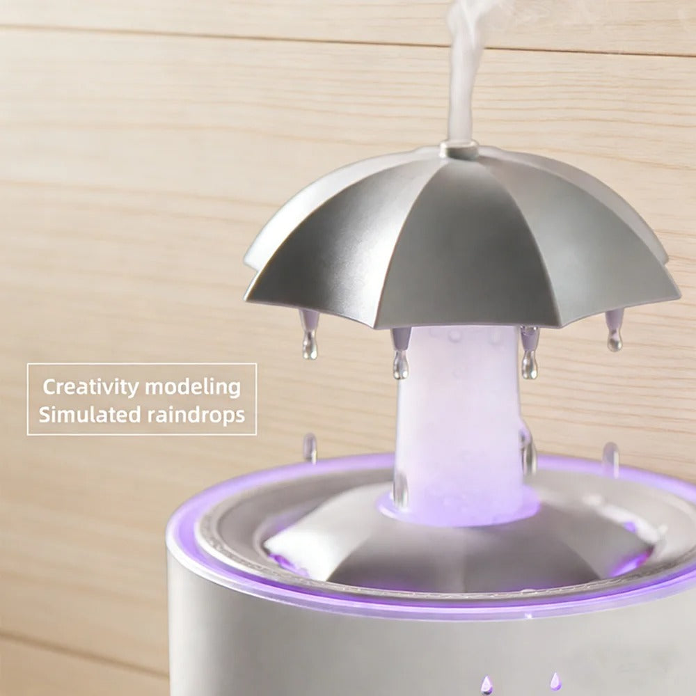 RainDrop Mini Humidifier – Ultra-Quiet 7-Color LED Aroma Diffuser