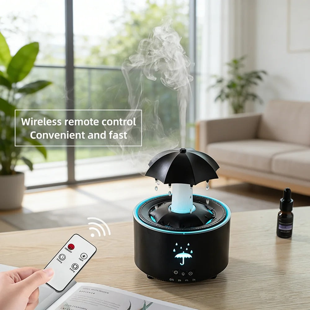 RainDrop Mini Humidifier – Ultra-Quiet 7-Color LED Aroma Diffuser