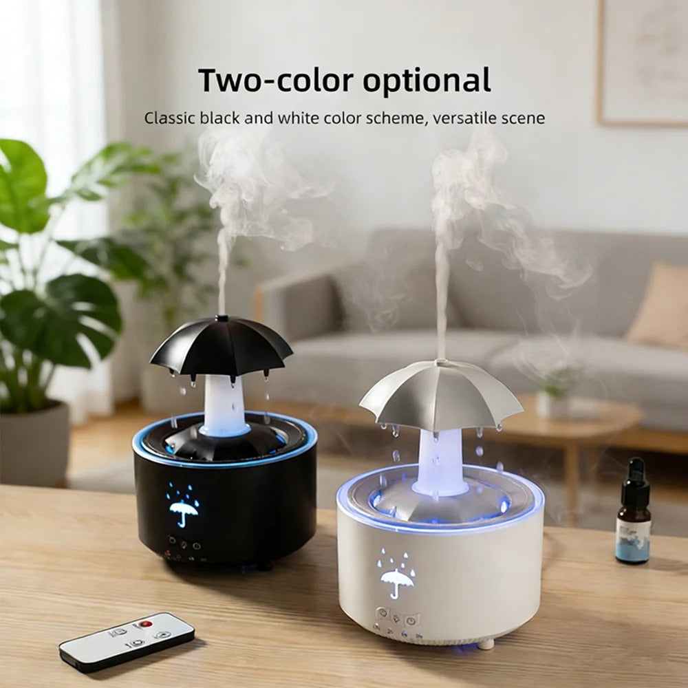 RainDrop Mini Humidifier – Ultra-Quiet 7-Color LED Aroma Diffuser
