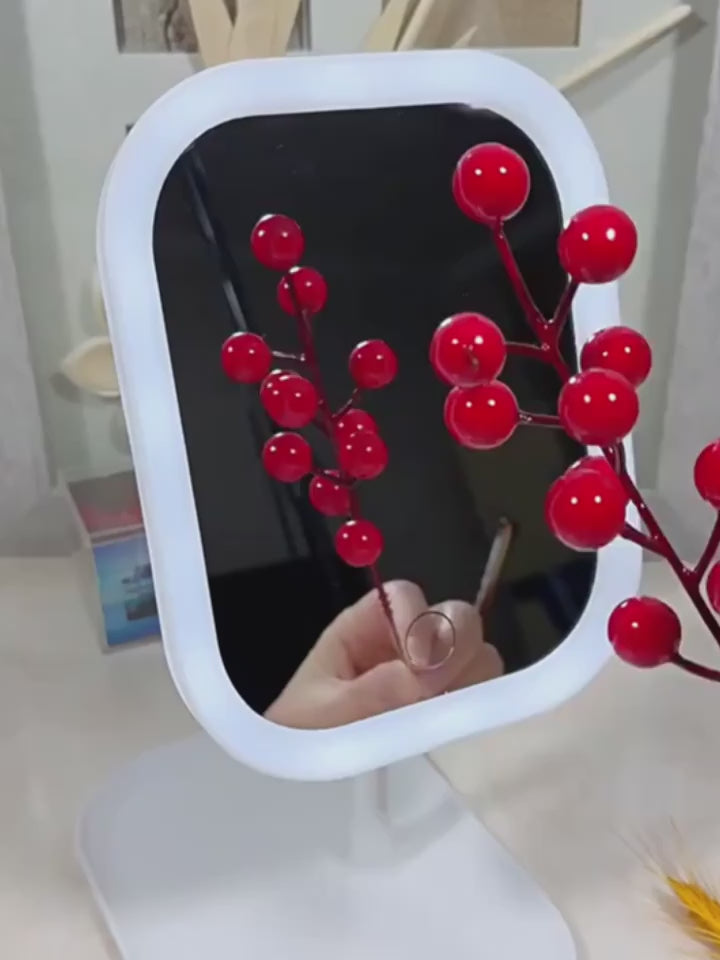 LED Makeup Mirror – Portable Folding Vanity Mirror with 3 Light Modes & Touch Dimming (Copy)